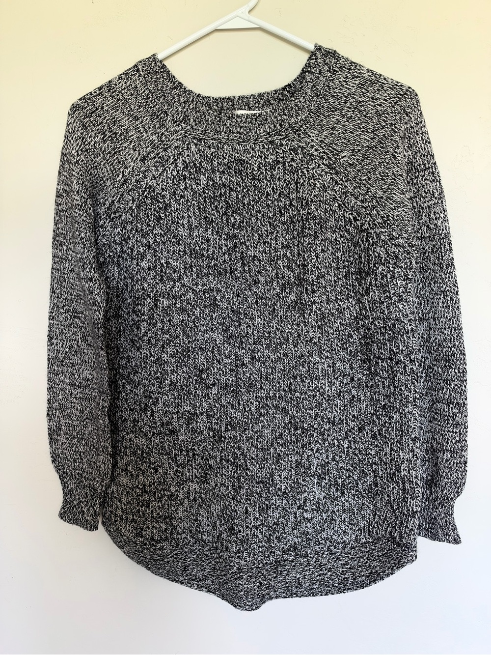 RD Style Black & White Marled Crewneck Sweater